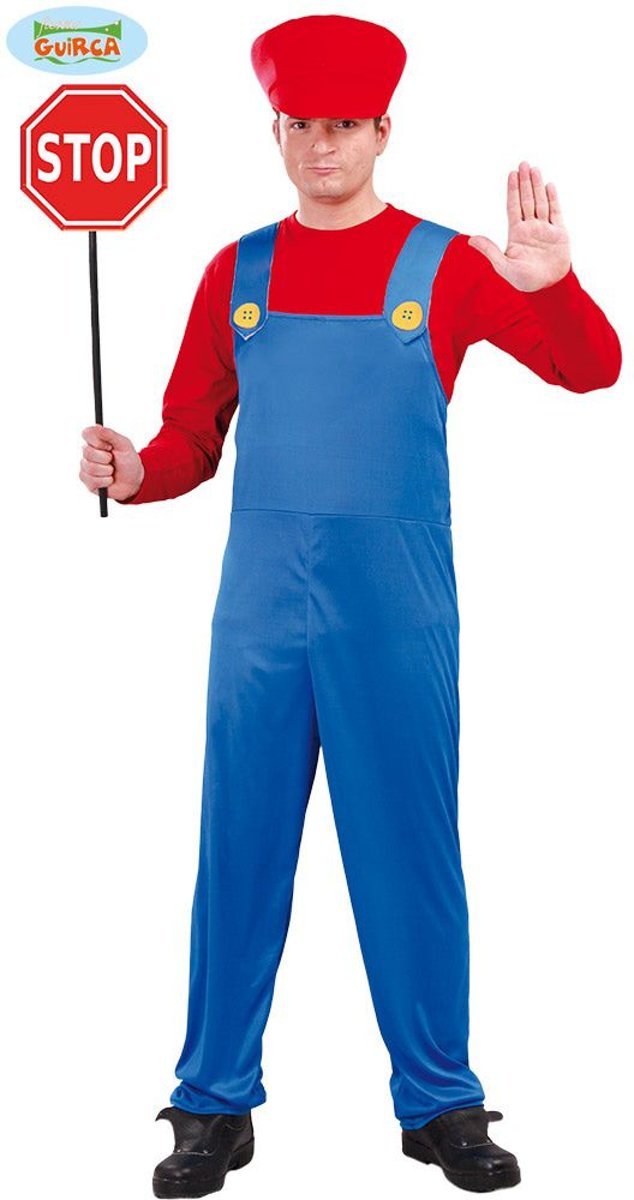 Super Mario Bros Kostuum | Tinus De Trekker Boer | Man | Maat 48-50 | Carnaval kostuum | Verkleedkleding